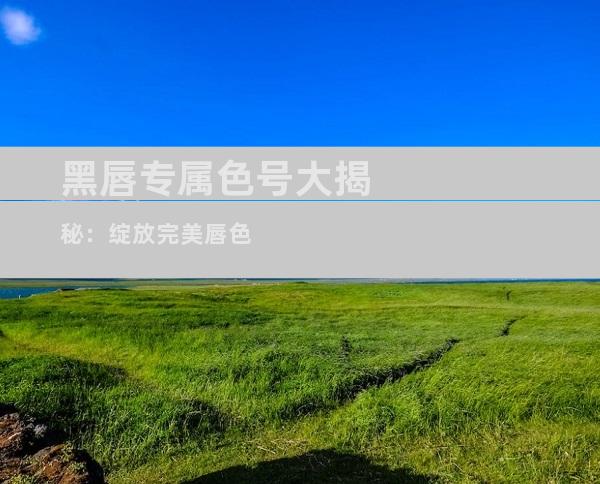 黑唇专属色号大揭秘：绽放完美唇色